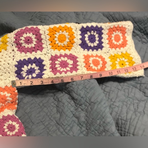 NWOT Outbound Trading Co granny square open cardigan sweater. Small - Picture 6 of 6